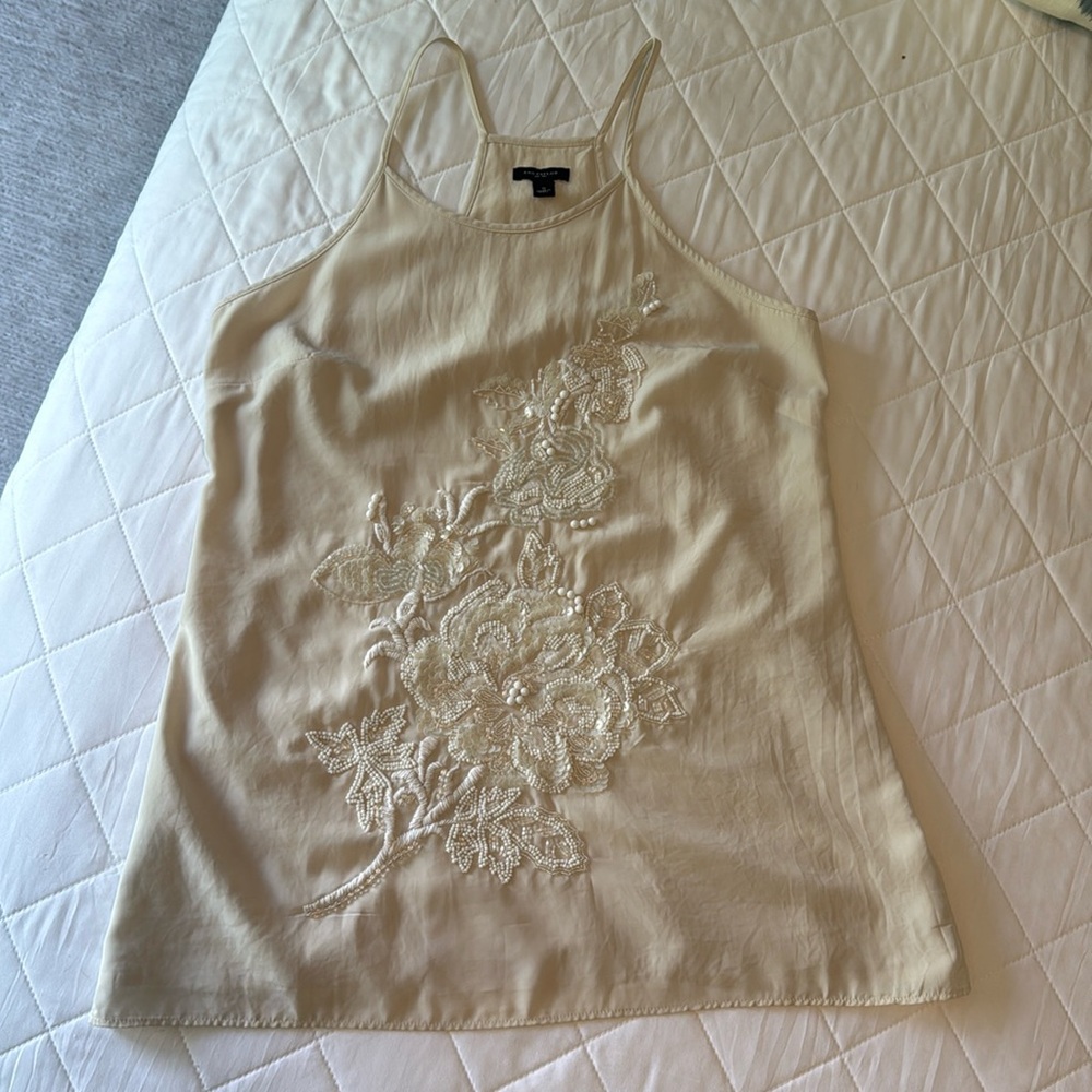 Ivory beaded tank top